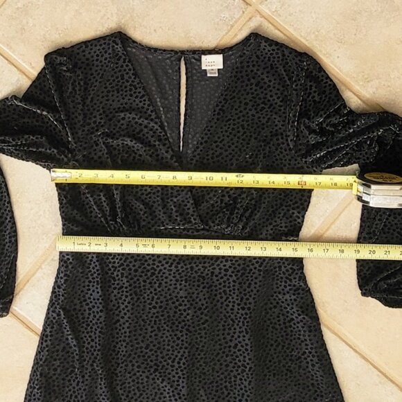 a new day Velvet Burnout Swiss Polka Dot Whimsigoth Fit and Flare Dress - Picture 7 of 9